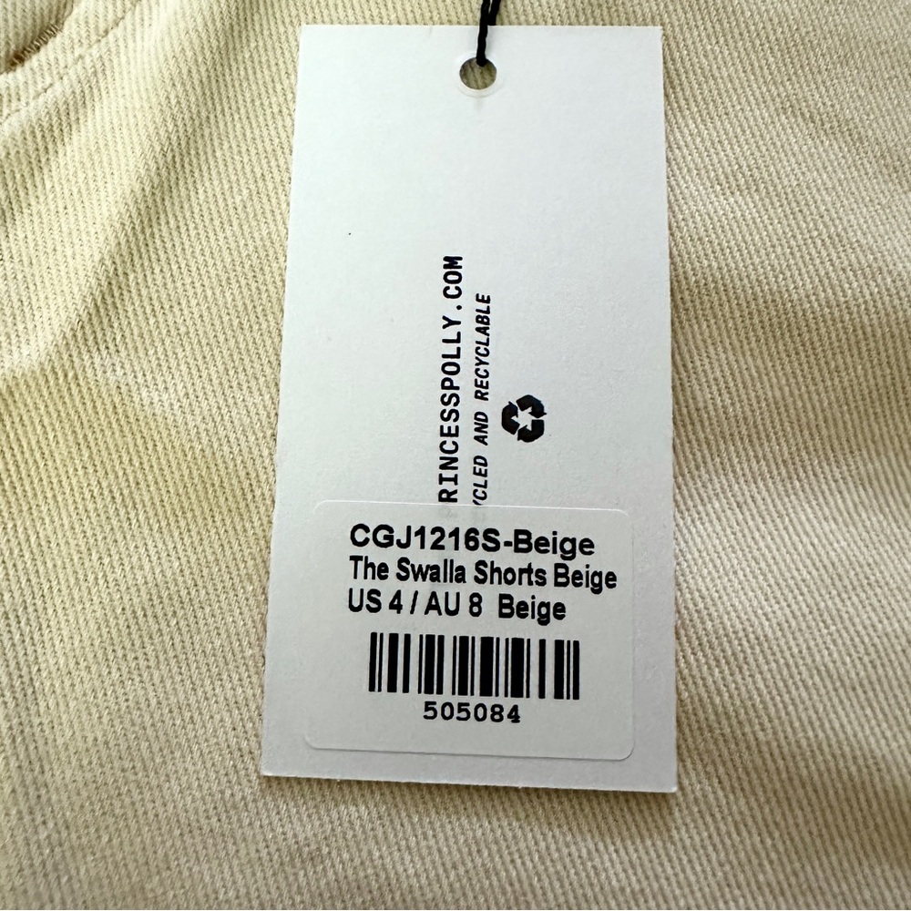 Princess Polly Swalla Shorts Beige Size 4 - Picture 3 of 5